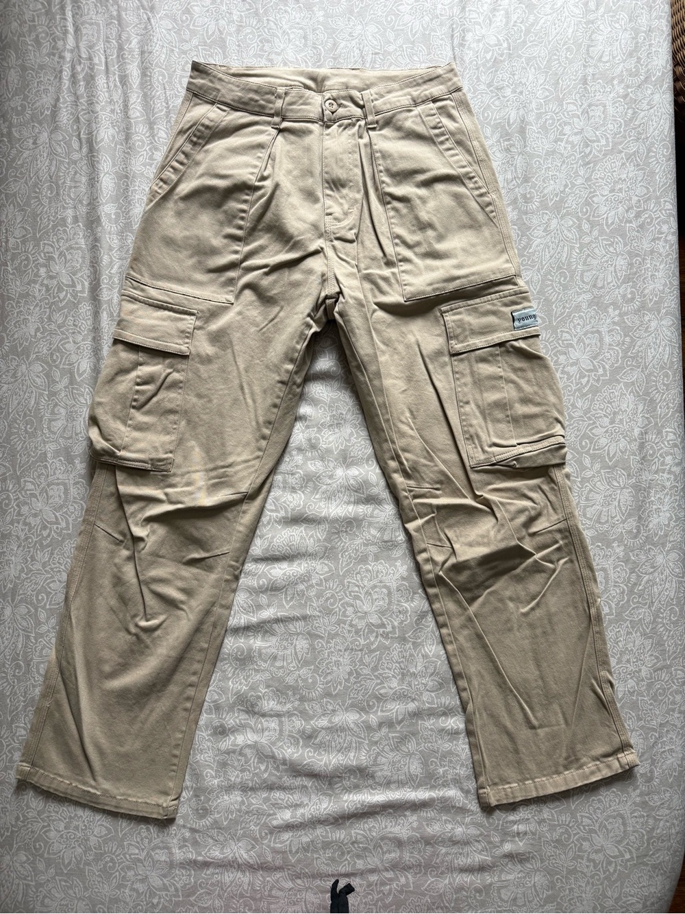 YoungLA Tan Cargo Pants with Multiple Utility Pockets